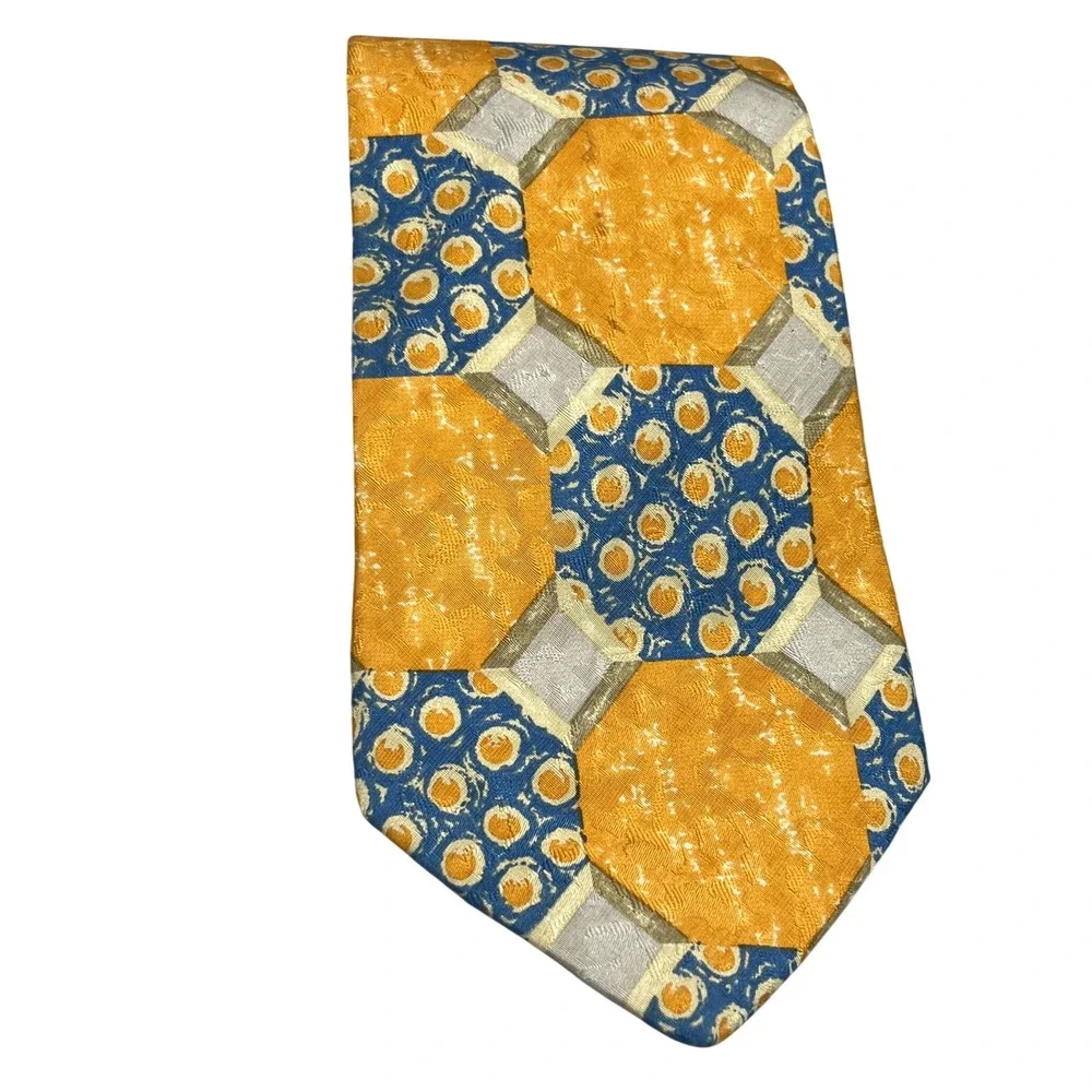 Ermenegildo ZEGNA Men's Multicolored Geometric Silk Neck Tie‎